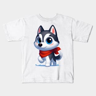 Cute Husky Kids T-Shirt